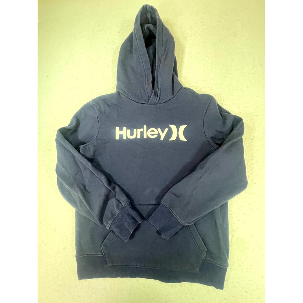 Hurley Hoodie Girls XL 18-20 Navy Blue‎ Fleece Lined Kangaroo Pocket Pullover